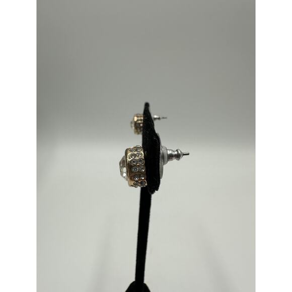 T Tahari Gold Tone Studs with All-Over CZs - Picture 3 of 6